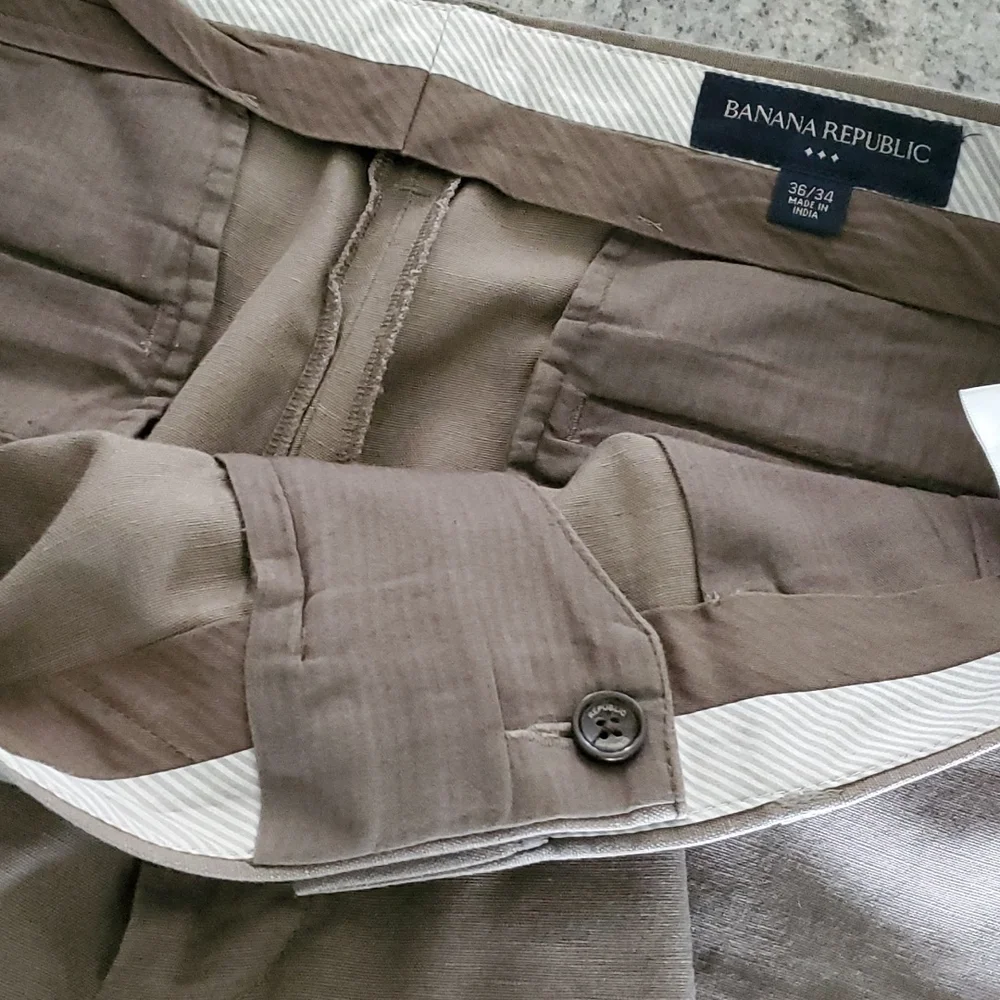 Brown taupe linen/cotton blend dress trouser pant!